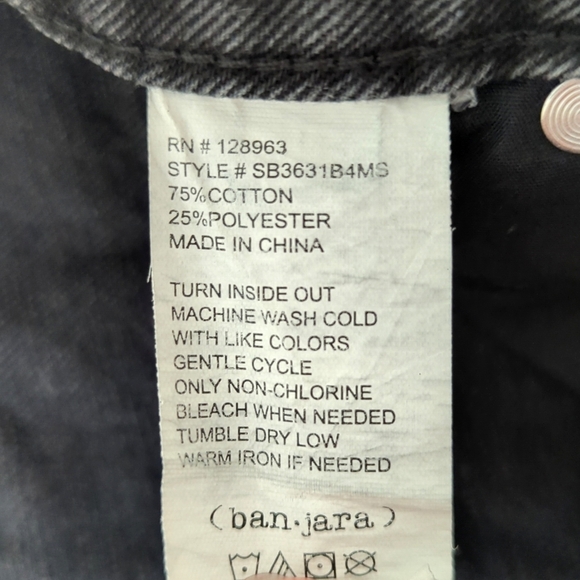 Banjara Bohemian Floral Embroidered High Waisted Cut Off Jean Shorts Black 28 - Picture 5 of 11